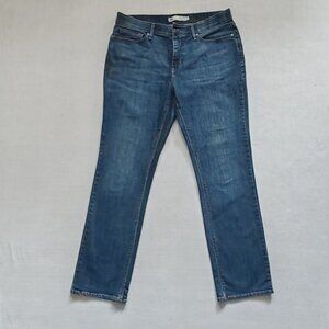 Levi's 525 Perfect Waist Straight Leg Jeans Women's 14 Medium Wash Stretch Denim